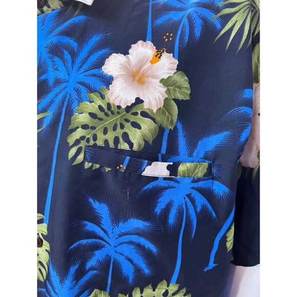 Rima Vintage Tropical Hawaiian Short Sleeve Shirt  Size XL Blue   Terivoile - Picture 11 of 16